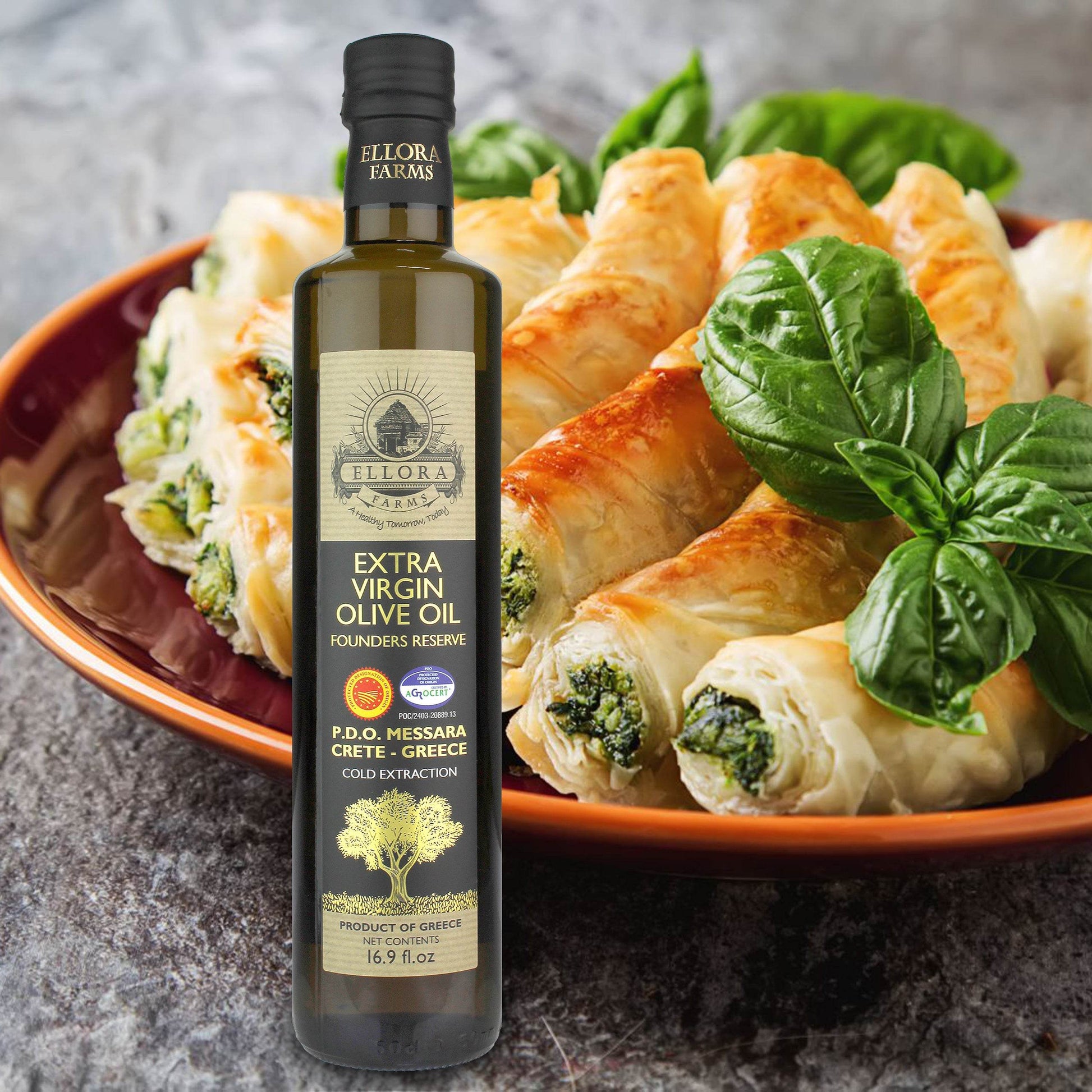 Gold Medal Winner Extra Virgin Olive Oil, Certified PDO Messara Valley Greece, 17 Oz Bottle - ELLORA FARMS