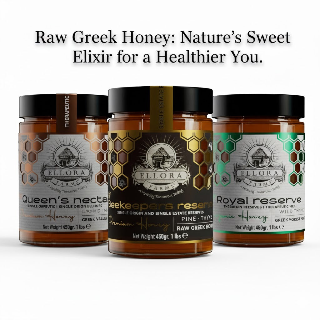 Greek Raw Honey, Queens Nectar, Lemon & Orange Blossom Therapeutic Honey, 450g