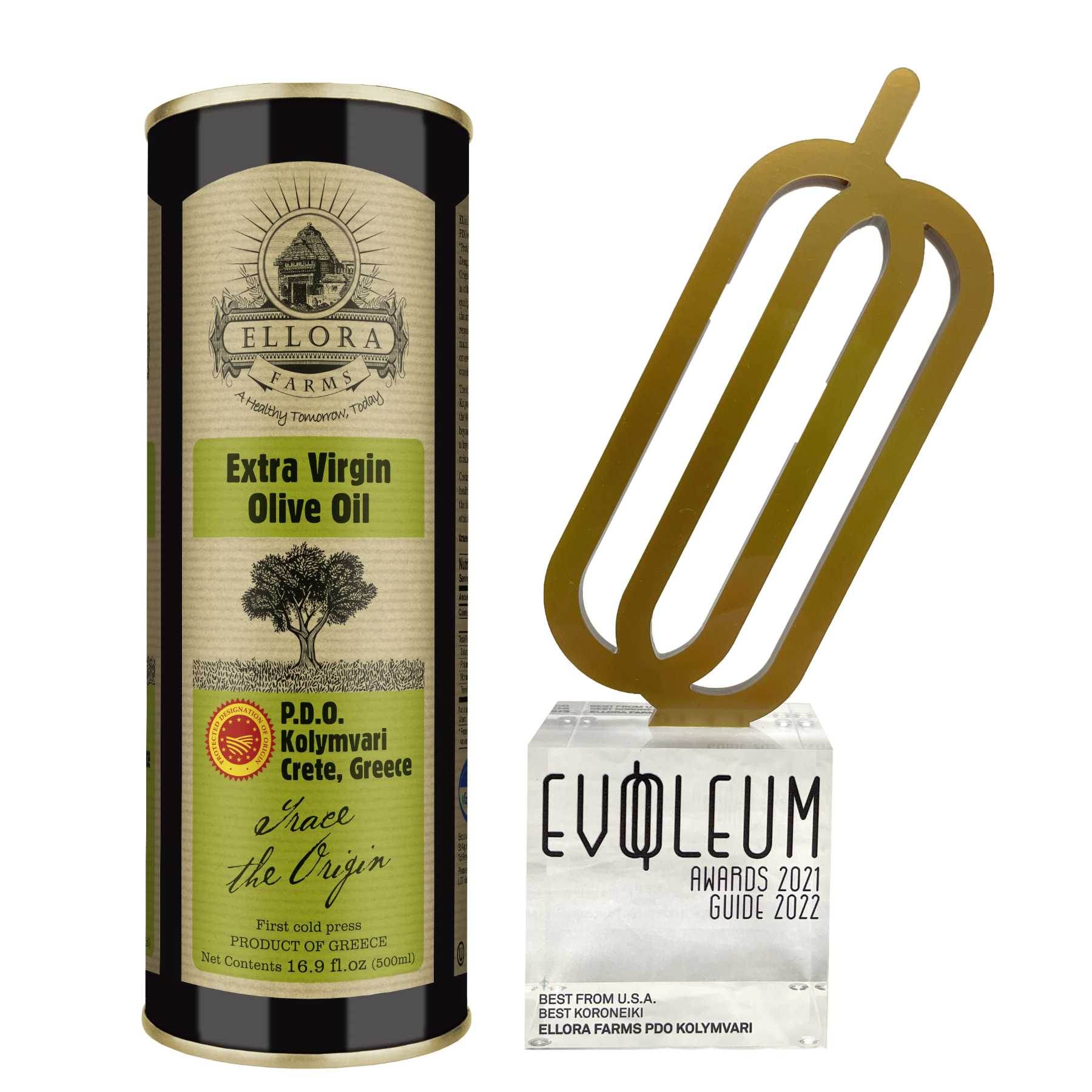 Single Estate PDO Greek Extra Virgin Olive Oil, Traceable, 16.9 Oz. Tin - ELLORA FARMS