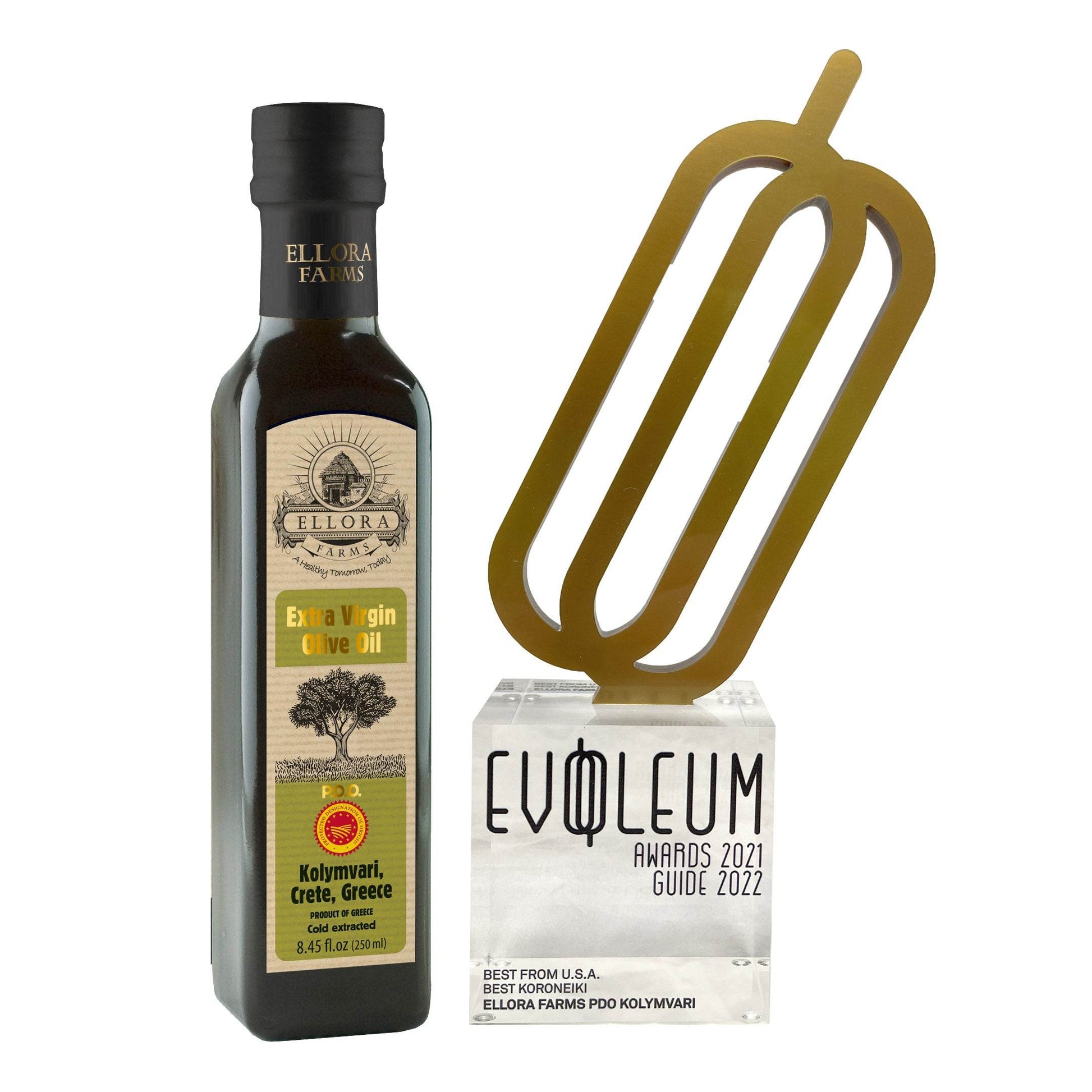 Traceable Single Estate Extra Virgin Olive Oil, Certified PDO and Kosher Ek, 8.45 Oz - ELLORA FARMS