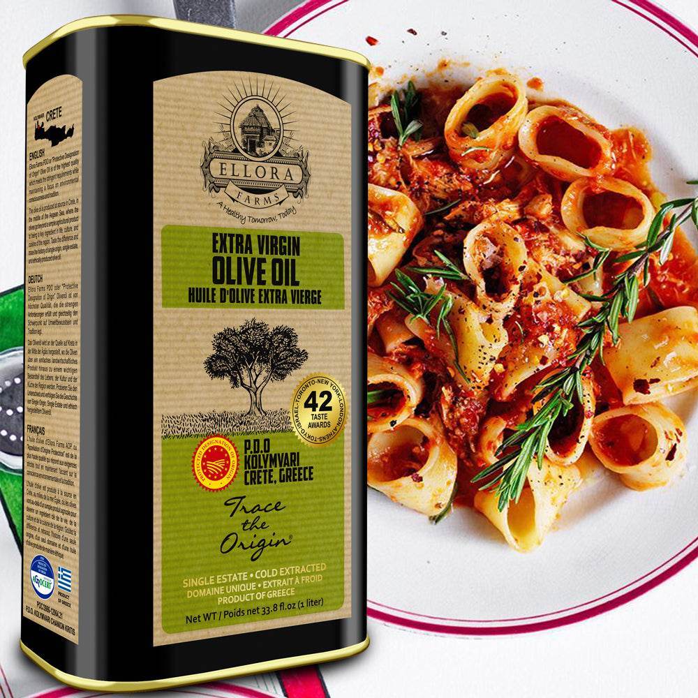 Traceable Single Estate Greek Extra Virgin Olive Oil, Kosher & PDO Certified, 33.8 + 8.5 oz. Combo - ELLORA FARMS