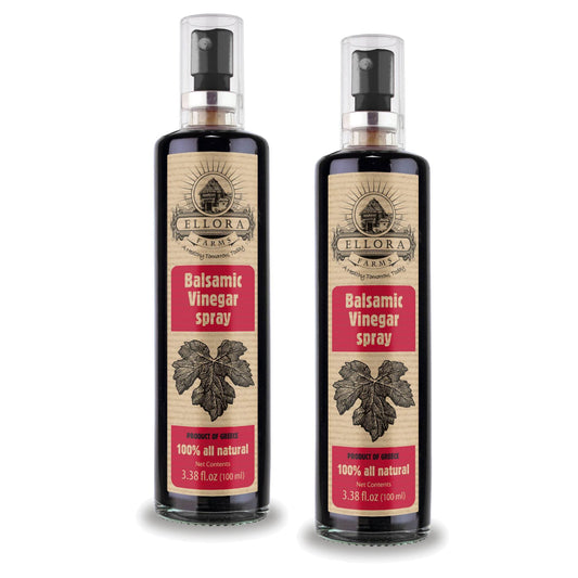 Aged Balsamic Vinegar, Glass Spray, Clog Free Glass Bottle, Greece, 3.38 oz., Pack of 2 - ELLORA FARMS