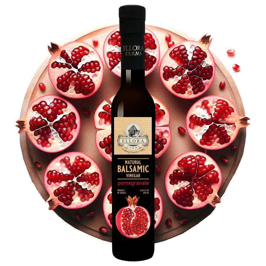 Pomegranate & Dates Infused Balsamic Vinegar, Combo Pack, Greece, 8.5 oz. Each - ELLORA FARMS