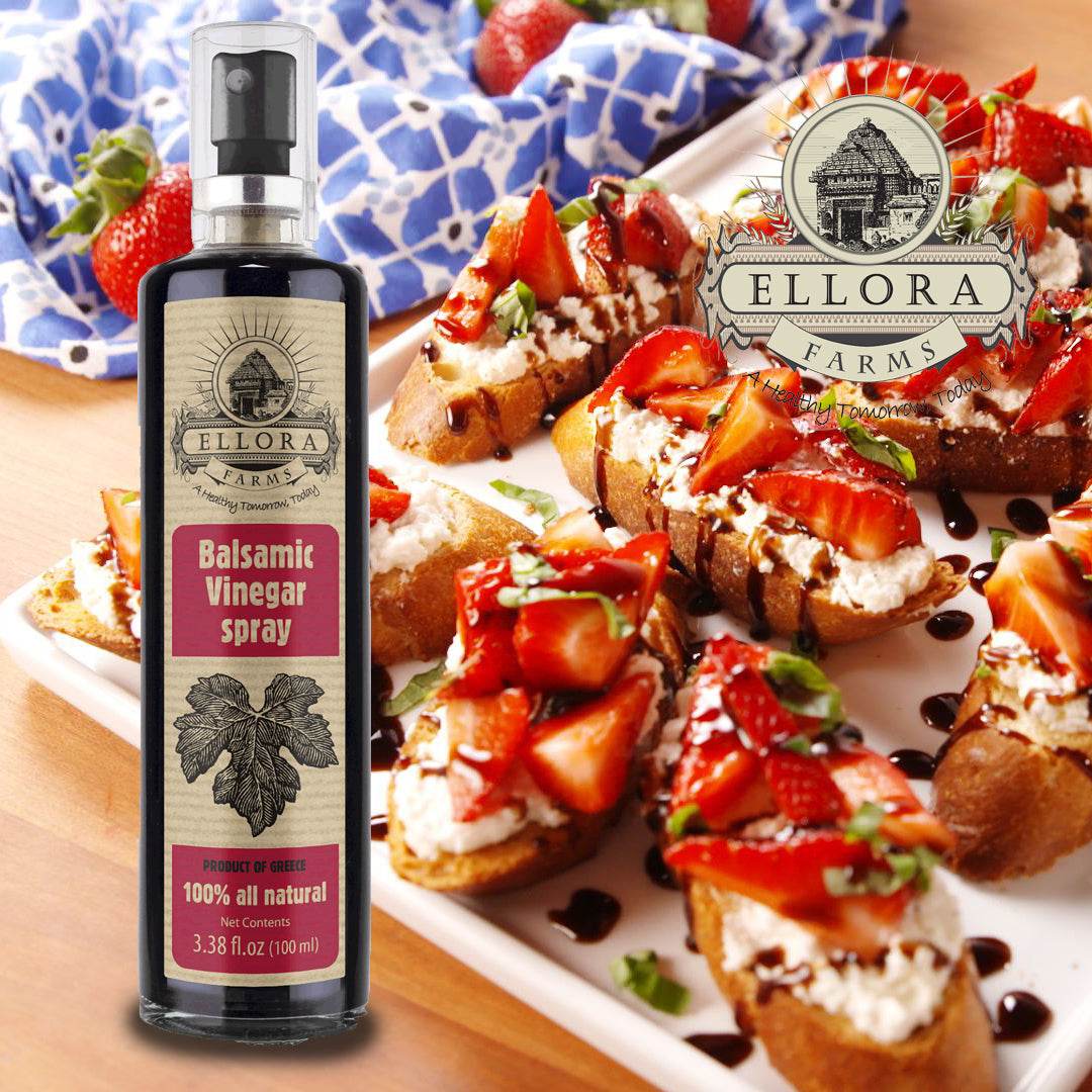 Aged Balsamic Vinegar, Glass Spray, Clog Free Glass Bottle, Greece, 3.38 oz., Pack of 2 - ELLORA FARMS