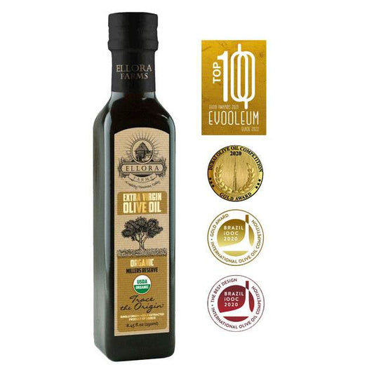 Ellora Farms, Certified USDA Organic Greek Traceable Extra Virgin Olive Oil, 8.45 Oz. - ELLORA FARMS