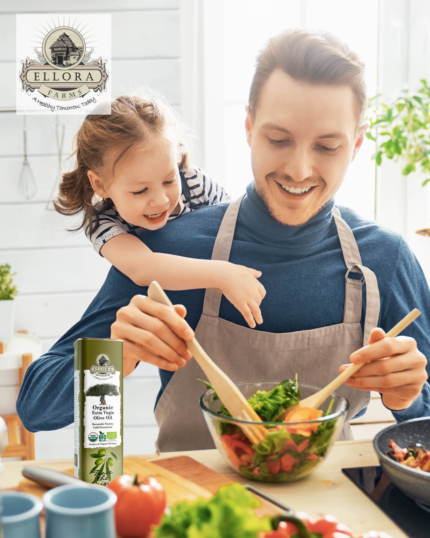 Certified USDA Organic Extra Virgin Olive Oil, Traceable & Single Origin, 16.9 Oz. Tin - ELLORA FARMS