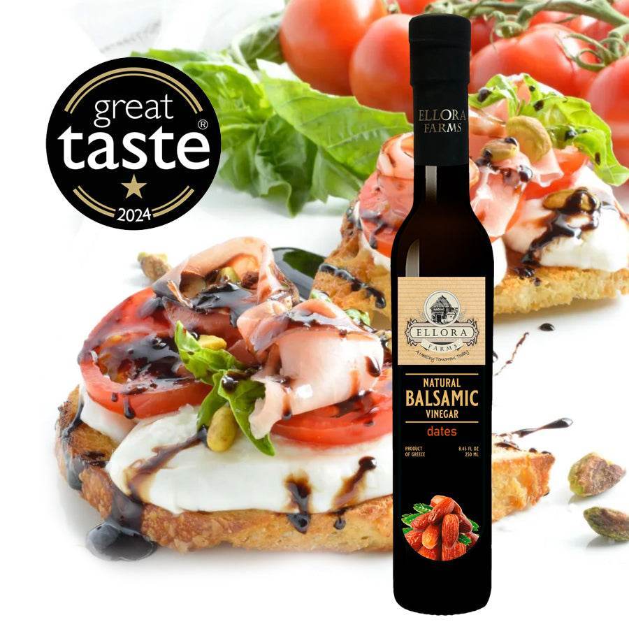 Pomegranate & Dates Infused Balsamic Vinegar, Combo Pack, Greece, 8.5 oz. Each - ELLORA FARMS