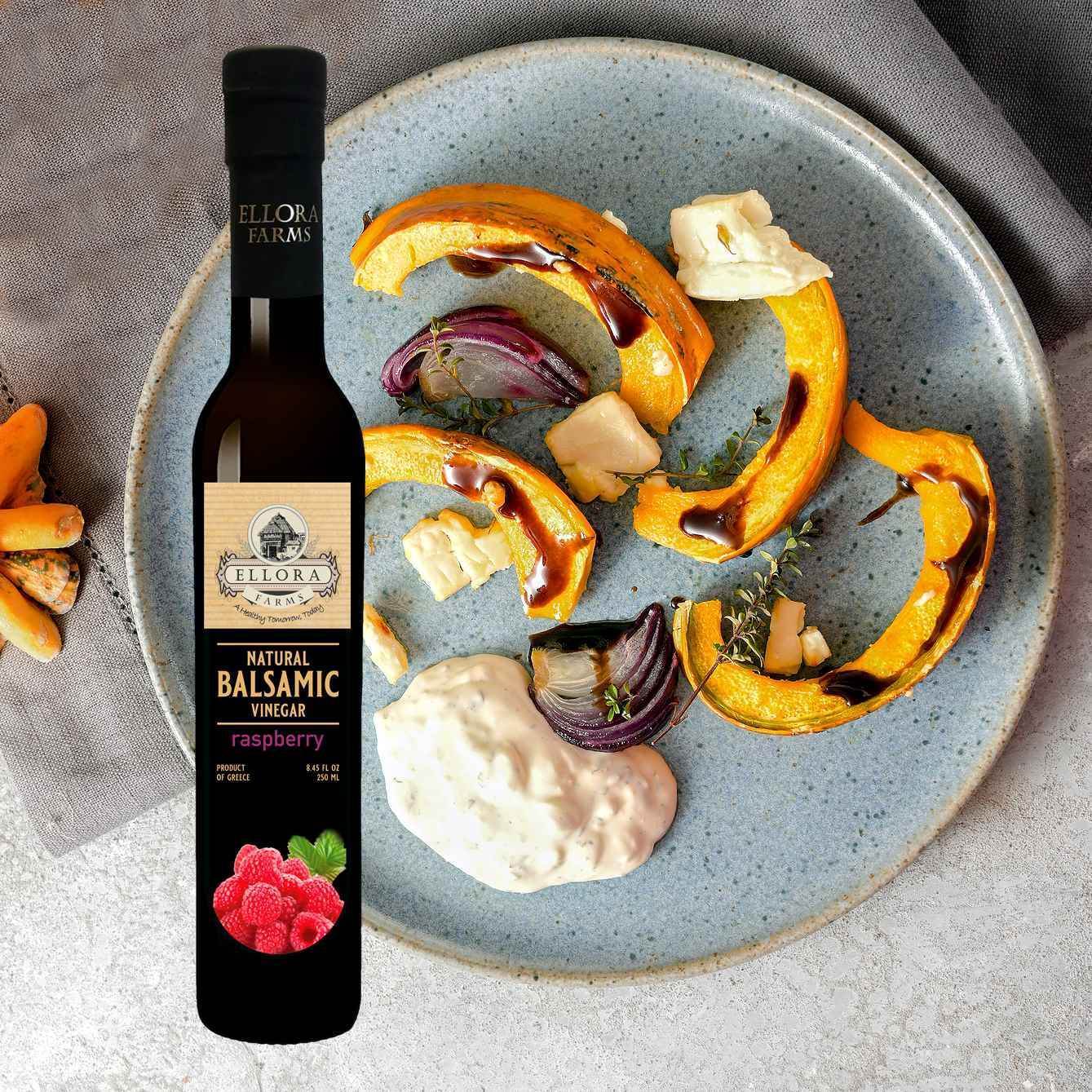 Raspberry and Orange Infused Balsamic Vinegar, Combo Pack, Greece, 8.5 oz. Each - ELLORA FARMS