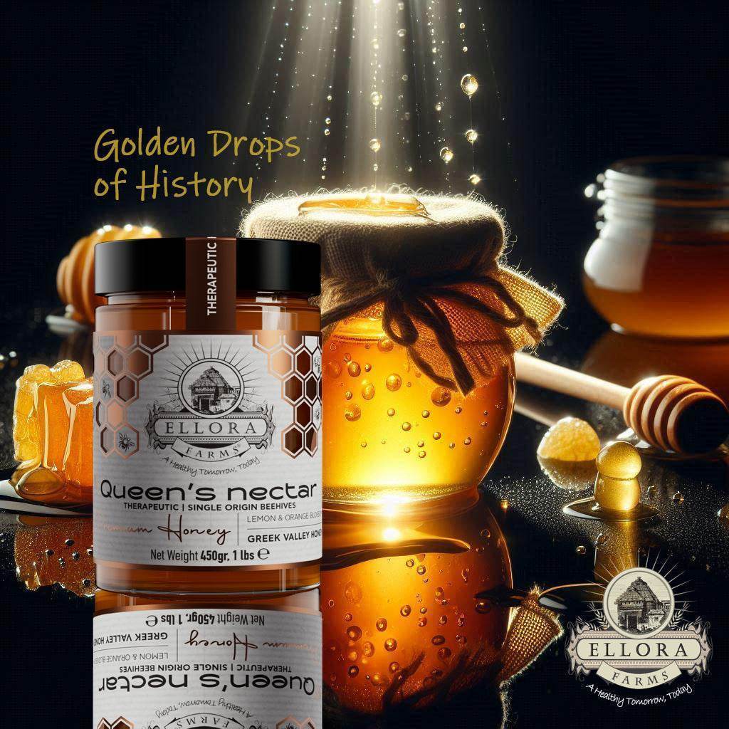 Greek Raw Honey, Queens Nectar, Lemon & Orange Blossom Therapeutic Honey, 450g - ELLORA FARMS