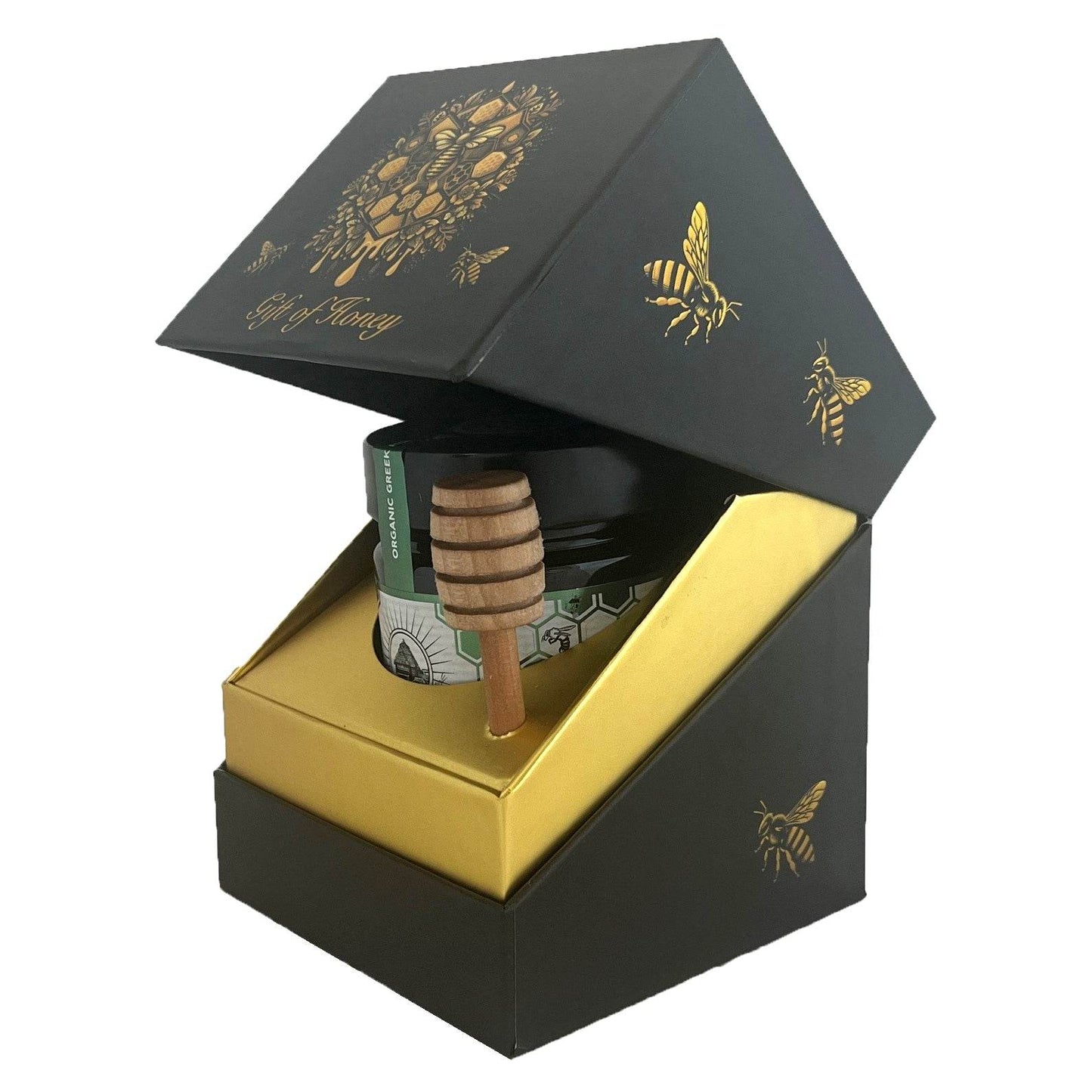 Organic Greek Raw Honey, Royal Reserve, Wild Thyme Therapeutic Honey, 450g CUBE Gift Set - ELLORA FARMS