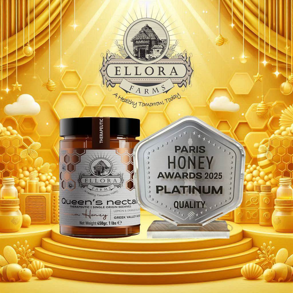 Greek Raw Honey, Queens Nectar, Lemon & Orange Blossom Therapeutic Honey, 450g - ELLORA FARMS