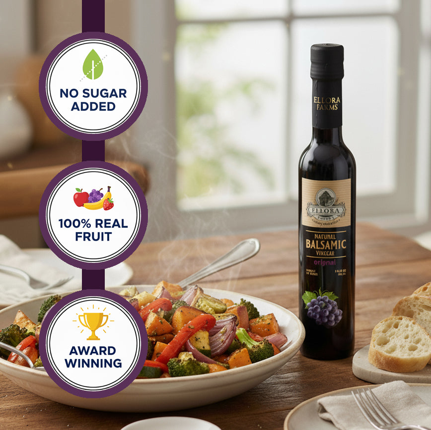 Plain Balsamic Vinegar, Original & Natural, No Additives, 8.5 oz. Each - ELLORA FARMS