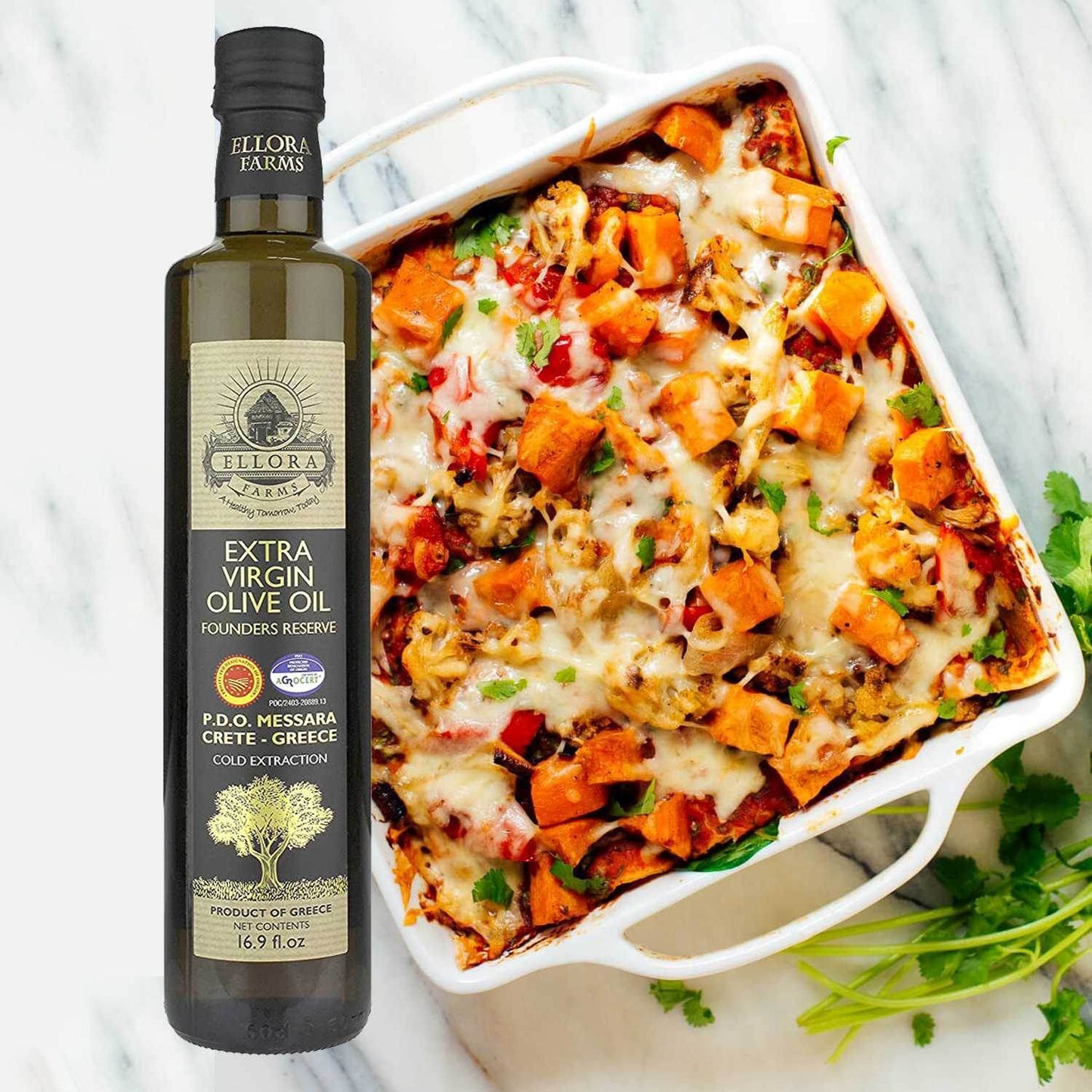 Organic and PDO Single Estate Extra Virgin Olive Oil, Messara Valley Greece, 17 Oz Bottle Combo - ELLORA FARMS