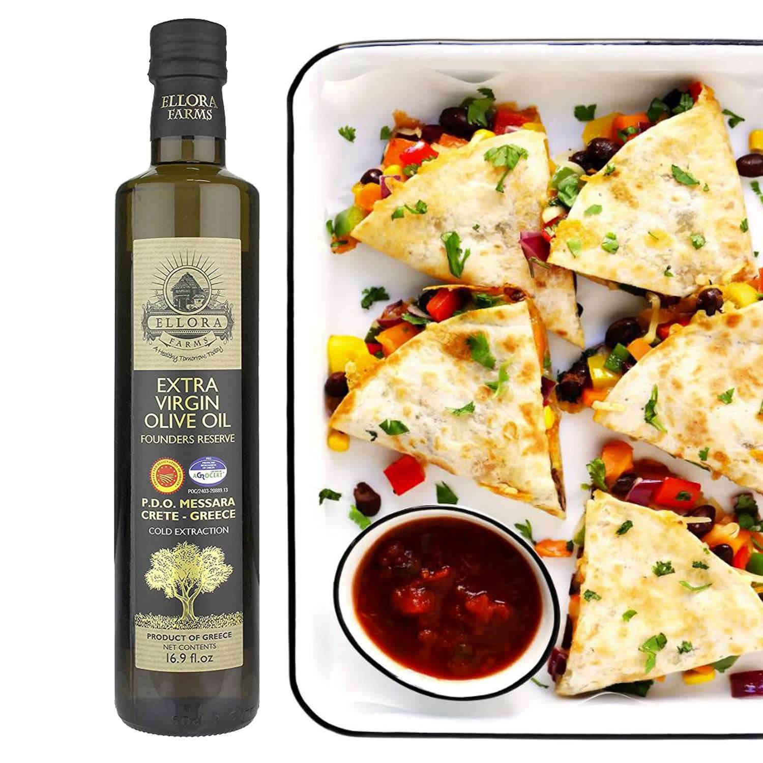 Gold Medal Winner Extra Virgin Olive Oil, Certified PDO Messara Valley Greece, 17 Oz Bottle - ELLORA FARMS