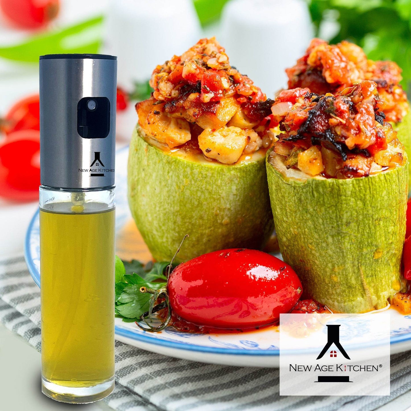 Olive Oil Sprayer and Mister, 100ml Glass Spray Bottle for Balsamic, Salad, BBQ - ELLORA FARMS