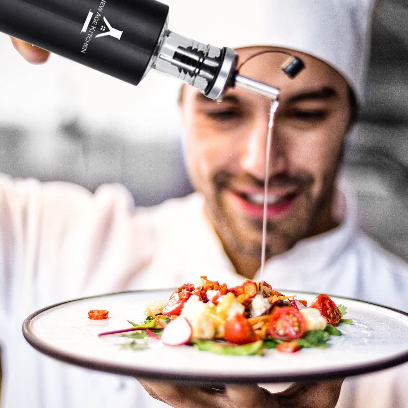 Glass Cruet Bottle, Elegant Stainless Steel Shell casing, large 17 oz (Steel) - ELLORA FARMS