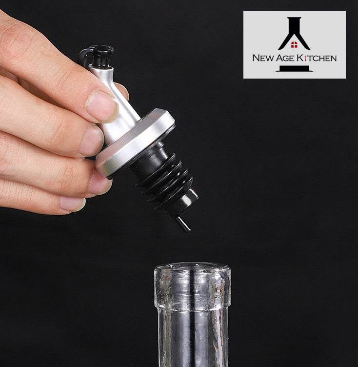 Glass Cruet Bottle, Elegant Stainless Steel Shell casing, large 17 oz (Black) - ELLORA FARMS