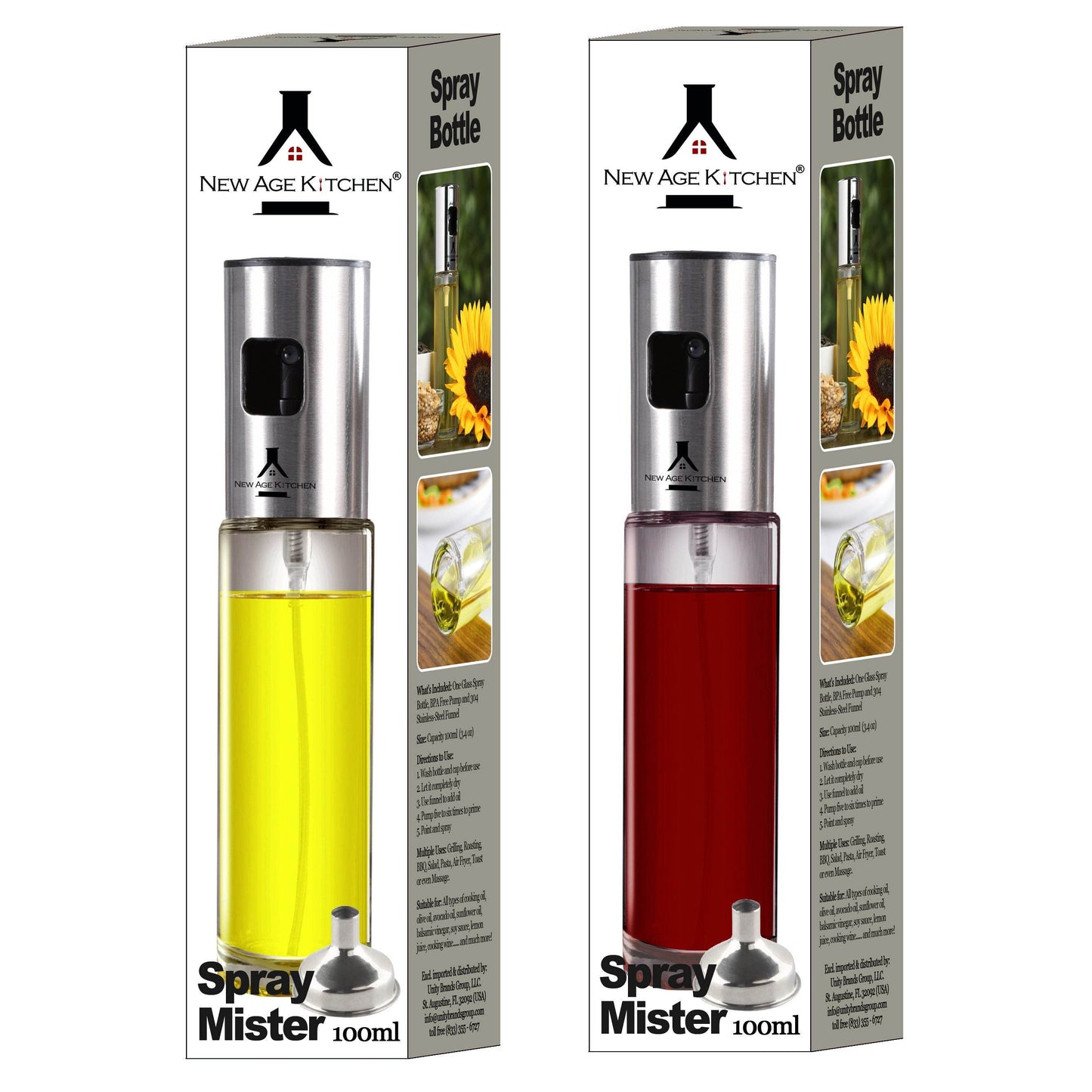 Olive Oil Sprayer and Mister, 100ml Glass Spray Bottle for Balsamic, Salad, BBQ - ELLORA FARMS