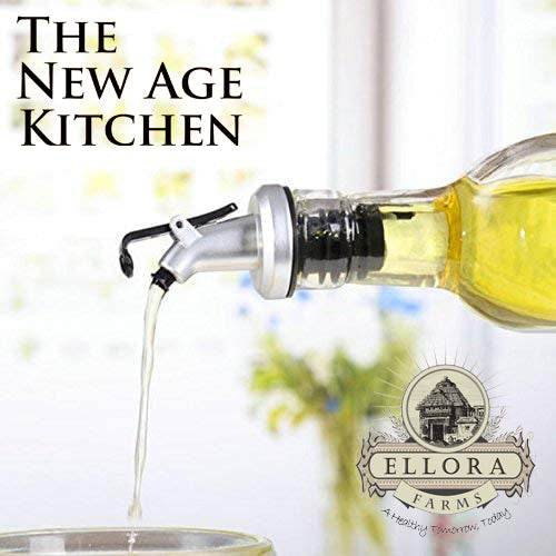 Venus Chef Cruet Glass Bottle Set, Oil & Vinegar Dispenser, 16 fl oz. X 2 Bottles - ELLORA FARMS