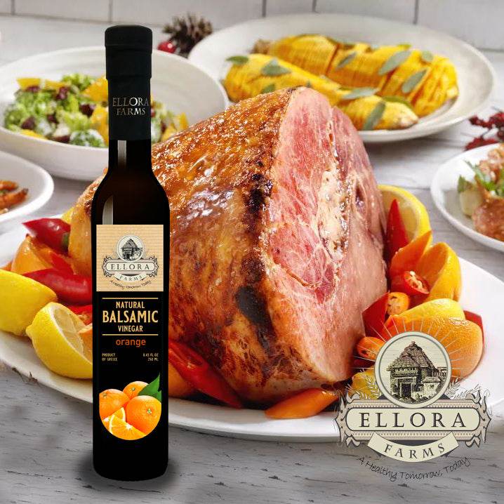 Orange Extract Infused Balsamic Vinegar, Award-Winning, Thick & Smooth, 8.5 oz. - ELLORA FARMS