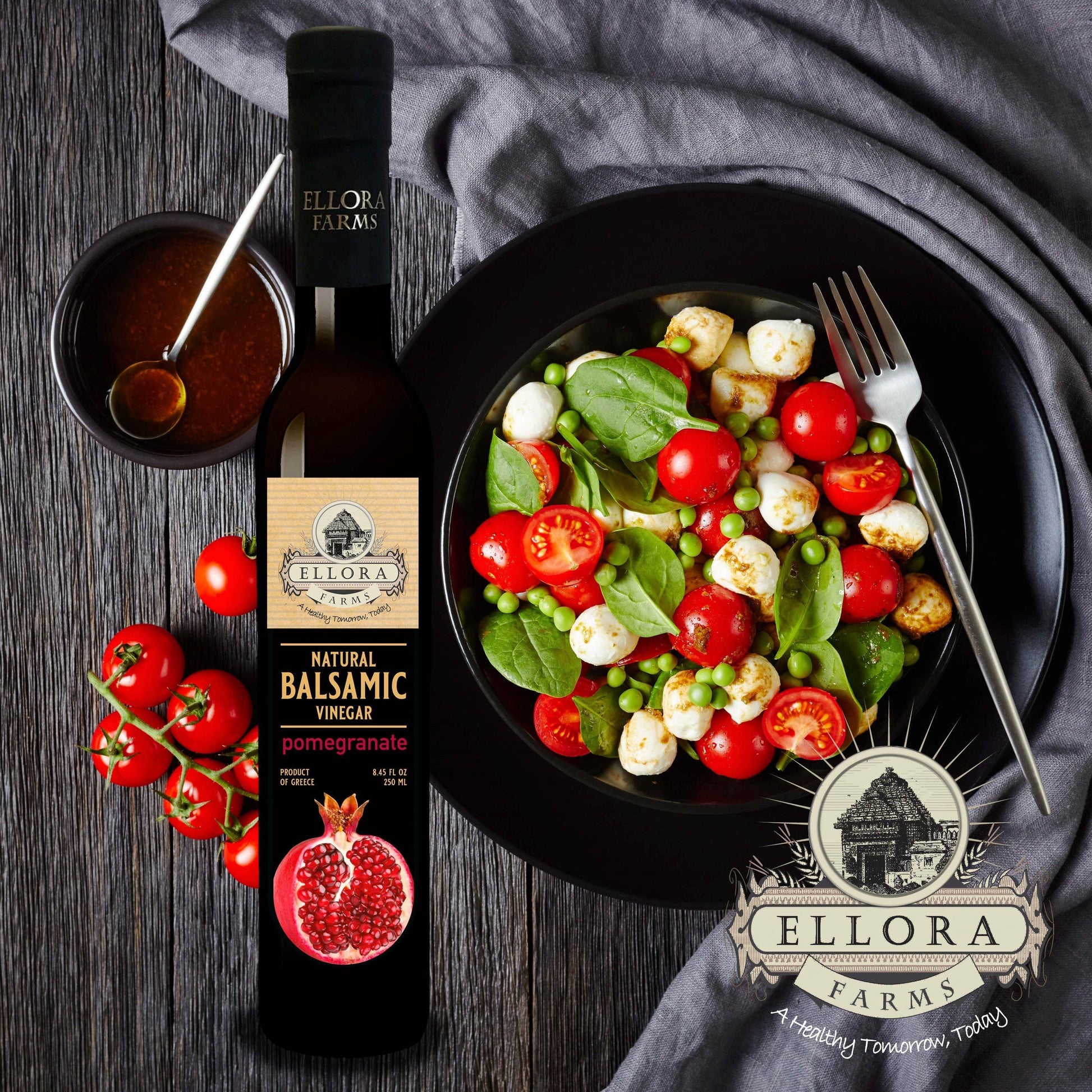 Pomegranate & Dates Infused Balsamic Vinegar, Combo Pack, Greece, 8.5 oz. Each - ELLORA FARMS
