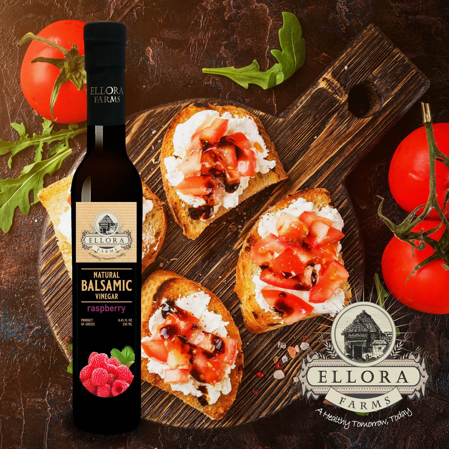 Raspberry and Orange Infused Balsamic Vinegar, Combo Pack, Greece, 8.5 oz. Each - ELLORA FARMS