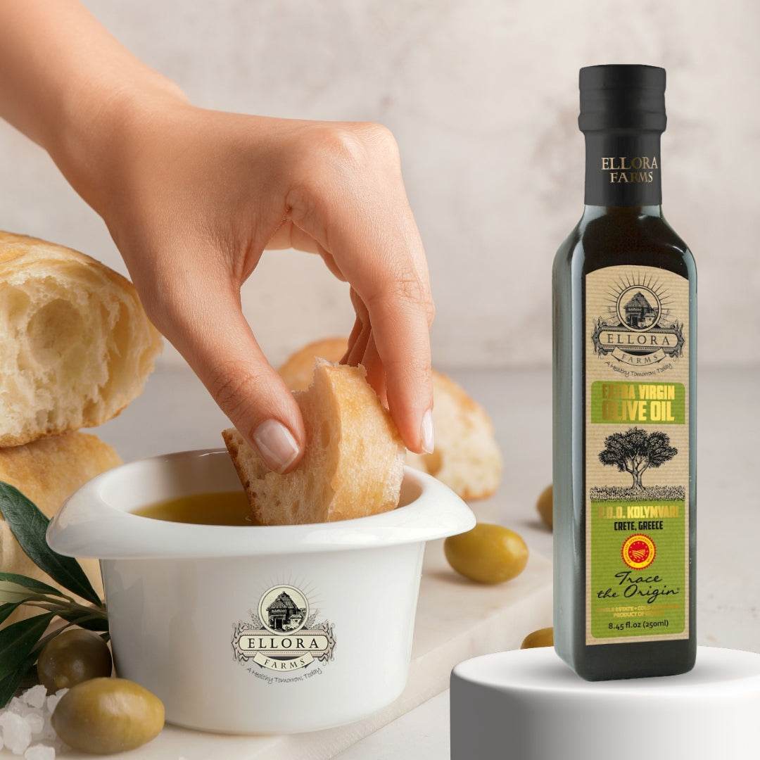 Traceable Single Estate Greek Extra Virgin Olive Oil, Kosher & PDO Certified, 33.8 + 8.5 oz. Combo - ELLORA FARMS
