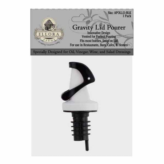 Apollo Chef Pourer, Magnetized Gravity Closing, Perfect for Oil, Vinegar or Wines, Black