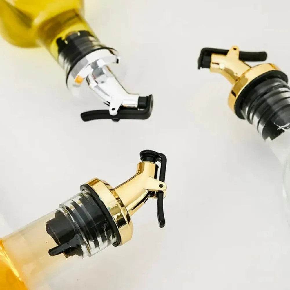 Venus Chef Pourer, Perfect for Oil, Vinegar or Wines, Snap on Lock, Gold - ELLORA FARMS