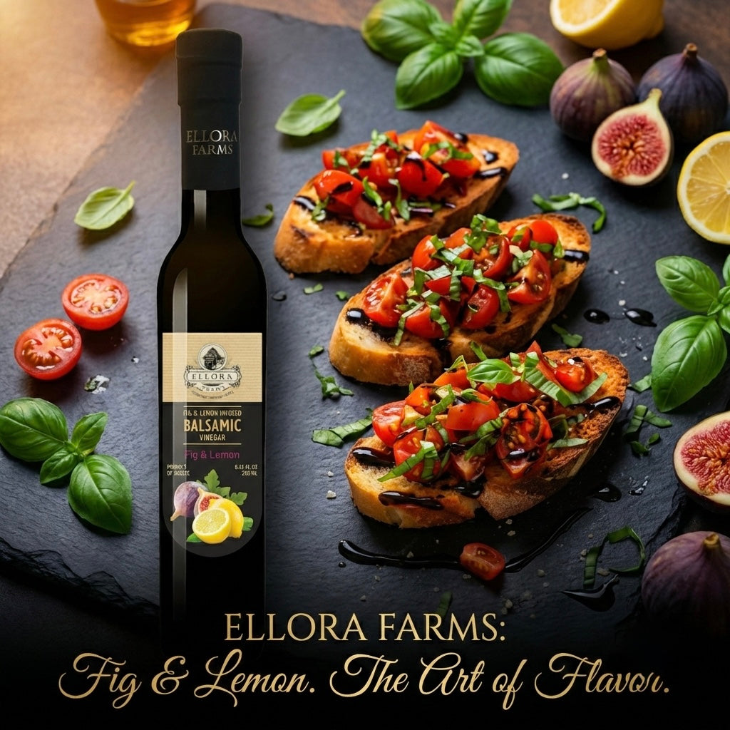 Lemon & Fig Infused Thick Balsamic Vinegar, Award-Winning, Greece, 8.5 oz.