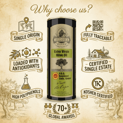 Single Estate PDO Greek Extra Virgin Olive Oil, Traceable, 16.9 Oz. Tin