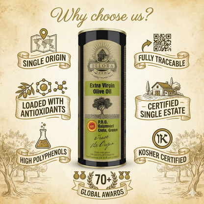 Single Estate PDO Greek Extra Virgin Olive Oil, Traceable, 16.9 Oz. Tin