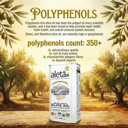 Combo Pack, Aleta Organic PDO Extra Virgin Olive Oil, 33.8 and Organic Tuscany Bread Dipping Mix Pack of 2