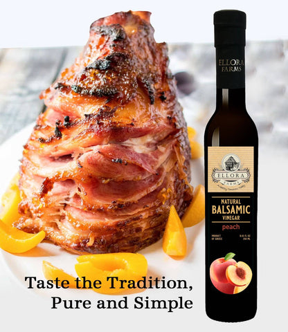 Peach Infused Balsamic Vinegar, Thick & Smooth, Product Of Crete, Greece, 8.5 oz. Each - ELLORA FARMS