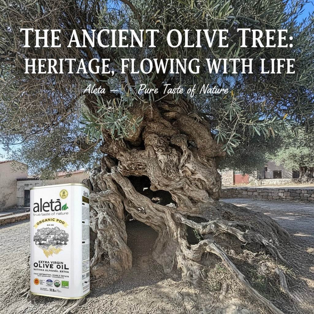 Aleta Organic & PDO Single Estate Traceable Extra Virgin Greek Olive Oil, 1 Ltr Tin, 33.8 oz.