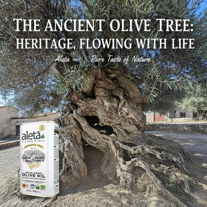 Aleta Organic & PDO Single Estate Traceable Extra Virgin Greek Olive Oil, 1 Ltr Tin, 33.8 oz.