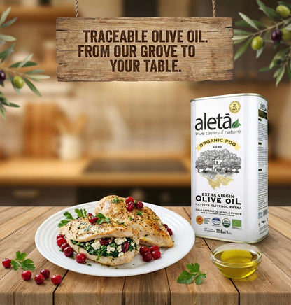 Ellora PDO SITIA & Aleta Organic PDO Messara Extra Virgin Greek Olive Oil, 1 Ltr Tin, 33.8 oz. Combo