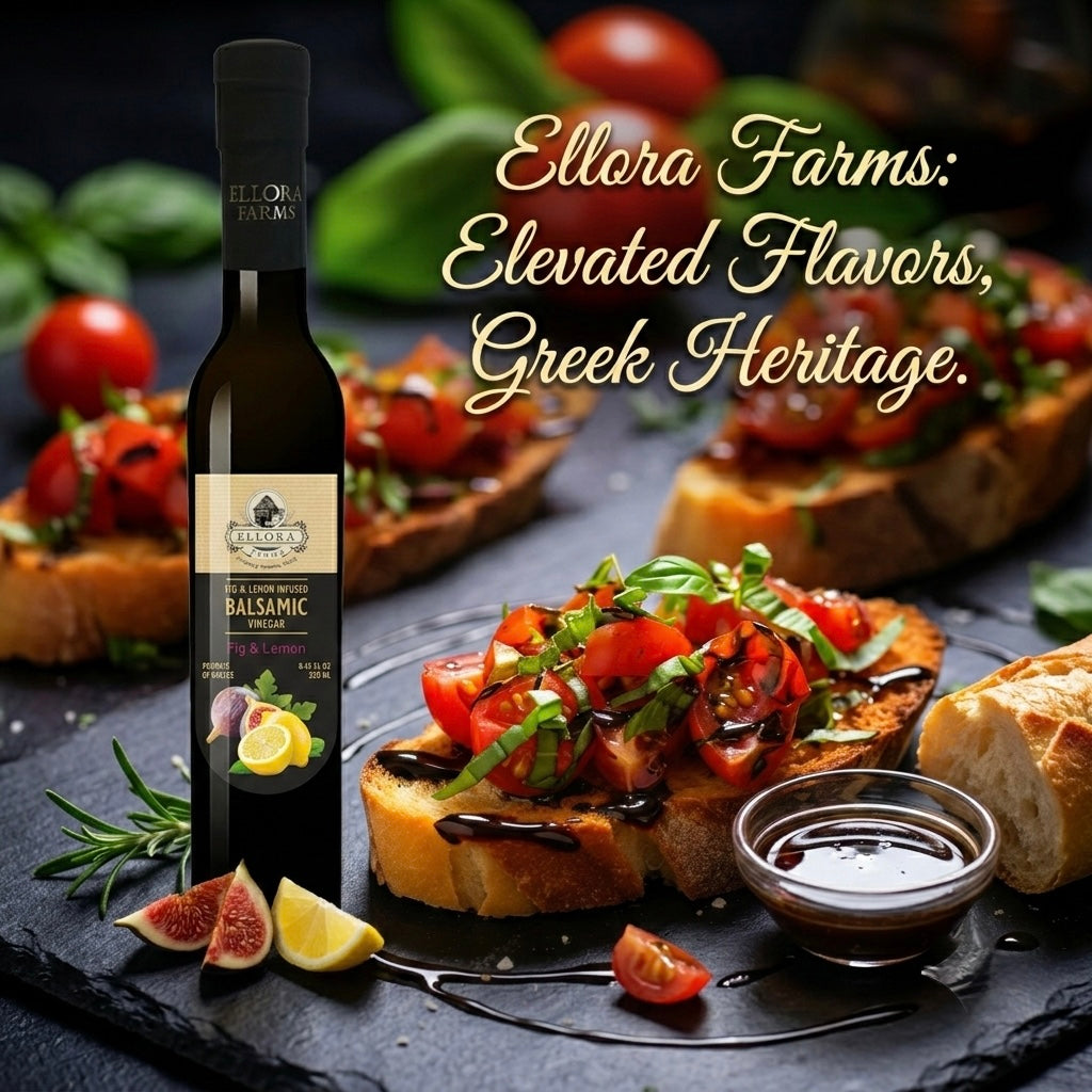Lemon & Fig Infused Thick Balsamic Vinegar, Award-Winning, Greece, 8.5 oz.