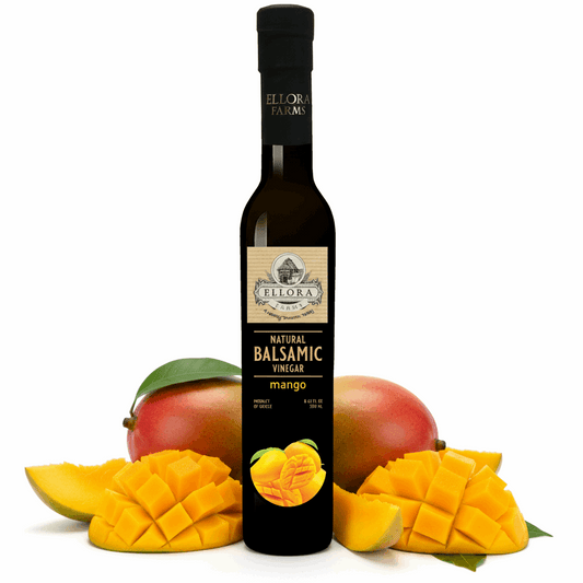 Mango Infused Balsamic Vinegar, Award Winning, Thick & Smooth, Greek, 8.5 oz