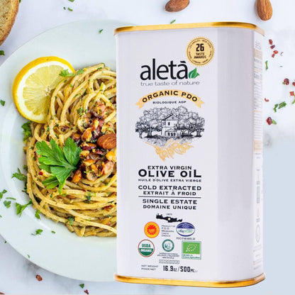 Aleta Organic & PDO Single Estate Traceable Extra Virgin Greek Olive Oil, 500 ml (17 oz) Tin - ELLORA FARMS