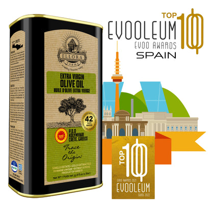 Traceable Single Estate Greek Extra Virgin Olive Oil, Kosher & PDO Certified, 33.8 oz.