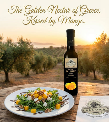 Mango Infused Aged Balsamic Vinegar, Award Winning, Thick & Smooth, 8.5 oz - ELLORA FARMS