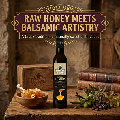Greek Honey Infused Balsamic Vinegar, Thick & Smooth, Greece, 8.5 oz.