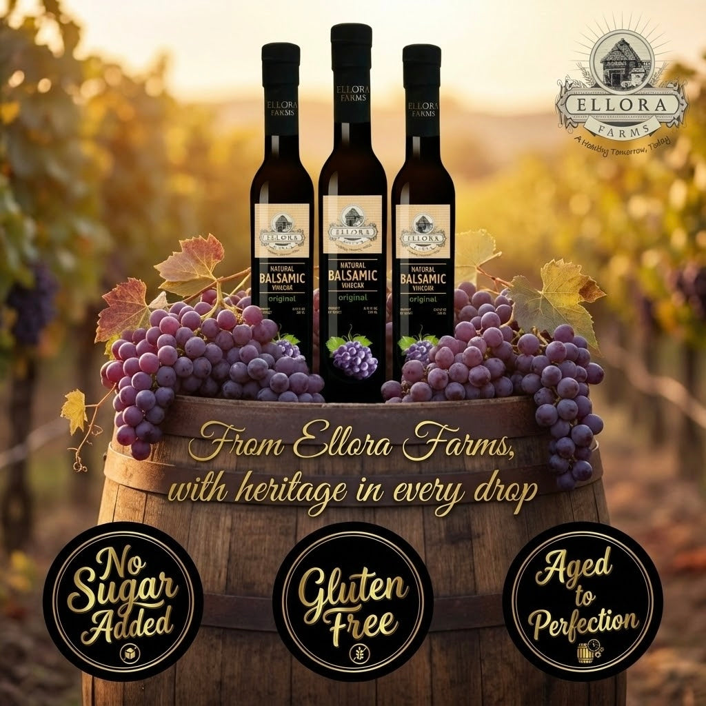 Plain Balsamic Vinegar, Original & Natural, No Additives, 8.5 oz. Each - ELLORA FARMS