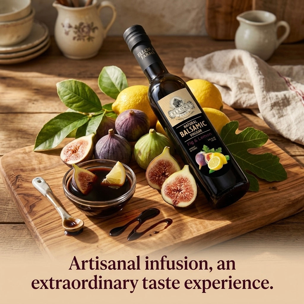 Lemon & Fig Infused Thick Balsamic Vinegar, Award-Winning, Greece, 8.5 oz.