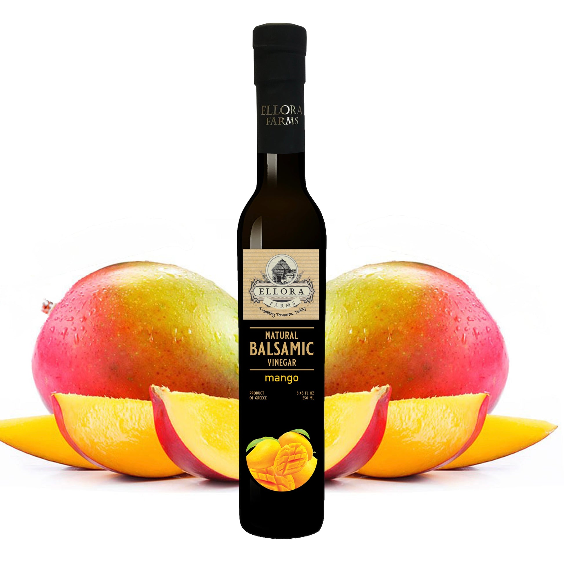 Mango Infused Aged Balsamic Vinegar, Award Winning, Thick & Smooth, 8.5 oz - ELLORA FARMS