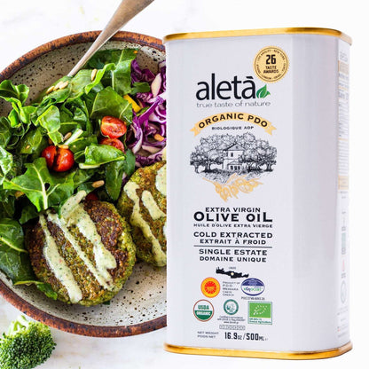 Aleta Organic & PDO Single Estate Traceable Extra Virgin Greek Olive Oil, 500 ml (17 oz) Tin - ELLORA FARMS
