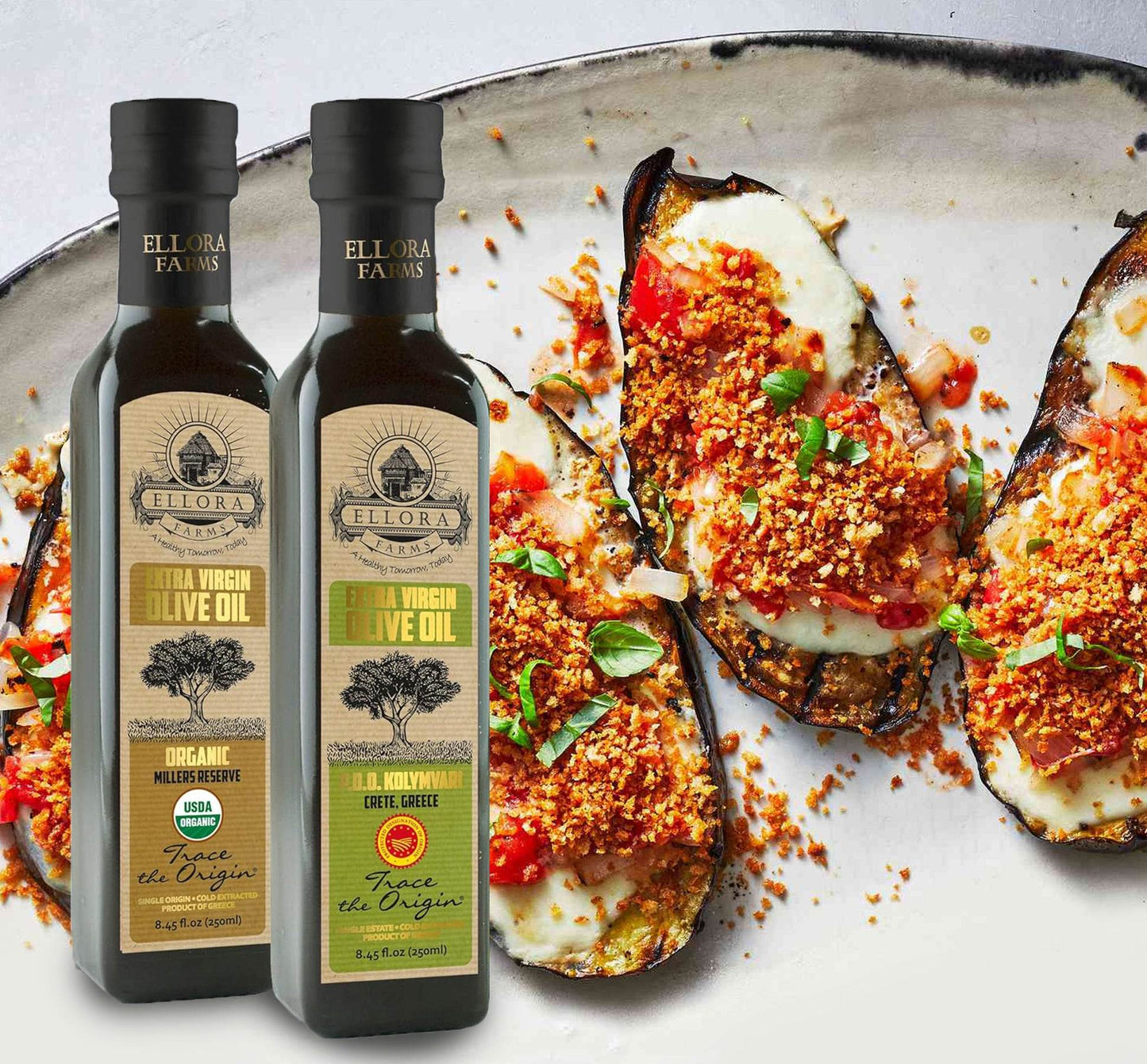 Ellora Farms, Organic and PDO Single Estate Extra Virgin Olive Oil, 8.45 Oz. Combo