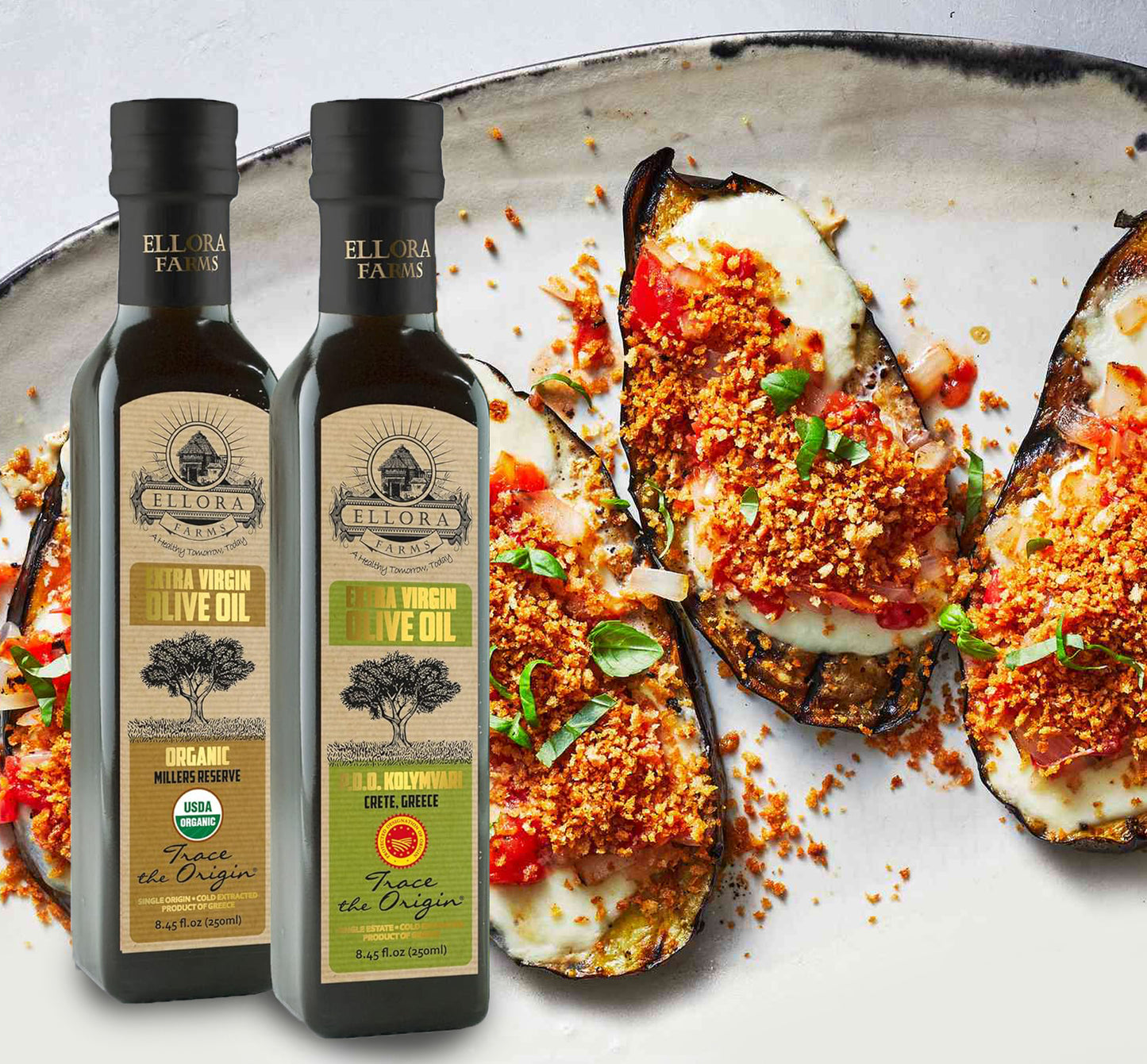 Ellora Farms, Organic and PDO Single Estate Extra Virgin Olive Oil, 8.45 Oz. Combo