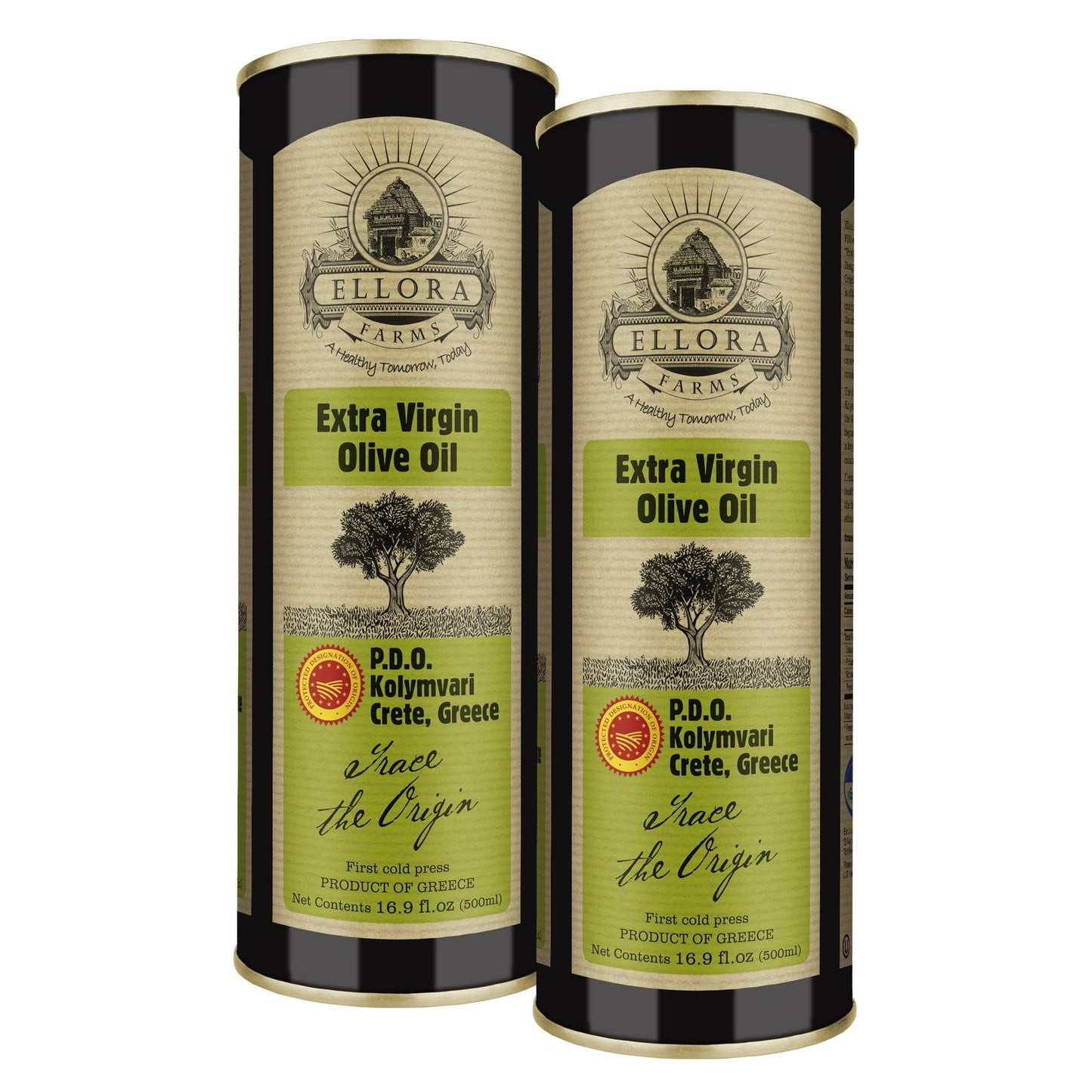 Single Estate PDO Greek Extra Virgin Olive Oil, Traceable, 16.9 Oz. Tin - ELLORA FARMS